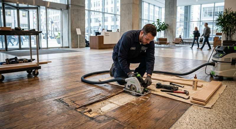 Our team working on Wood Floor Service projects in Annapolis, MD